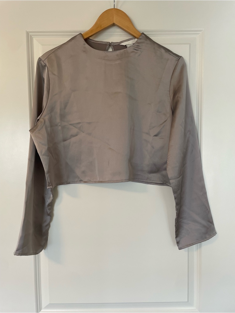 H&M Satin Taupe Crop Top